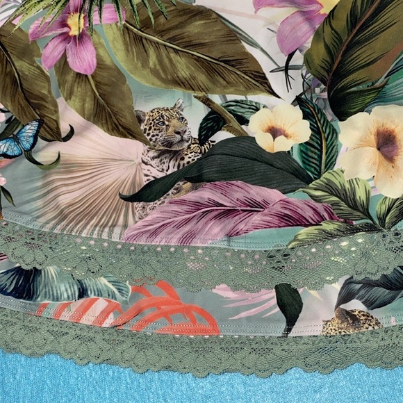 TORRID one piece swimwear swim dress skater safari print lace trim NEW size 4X - Picture 7 of 13